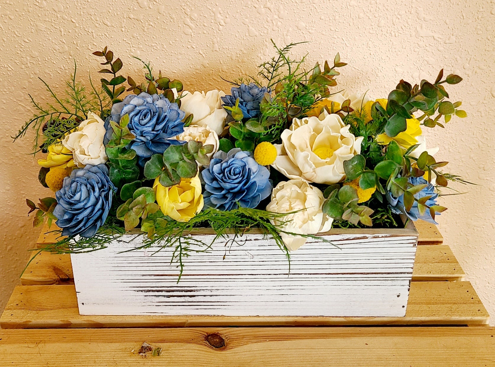 Blue and Yellow Sympathy Flowers