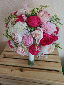 Bright Pink and Blush Sola Flower Bouquet