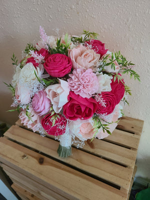 Bright Pink and Blush Sola Flower Bouquet