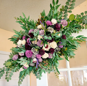 Purple Floral Swag for Arbor or Arch