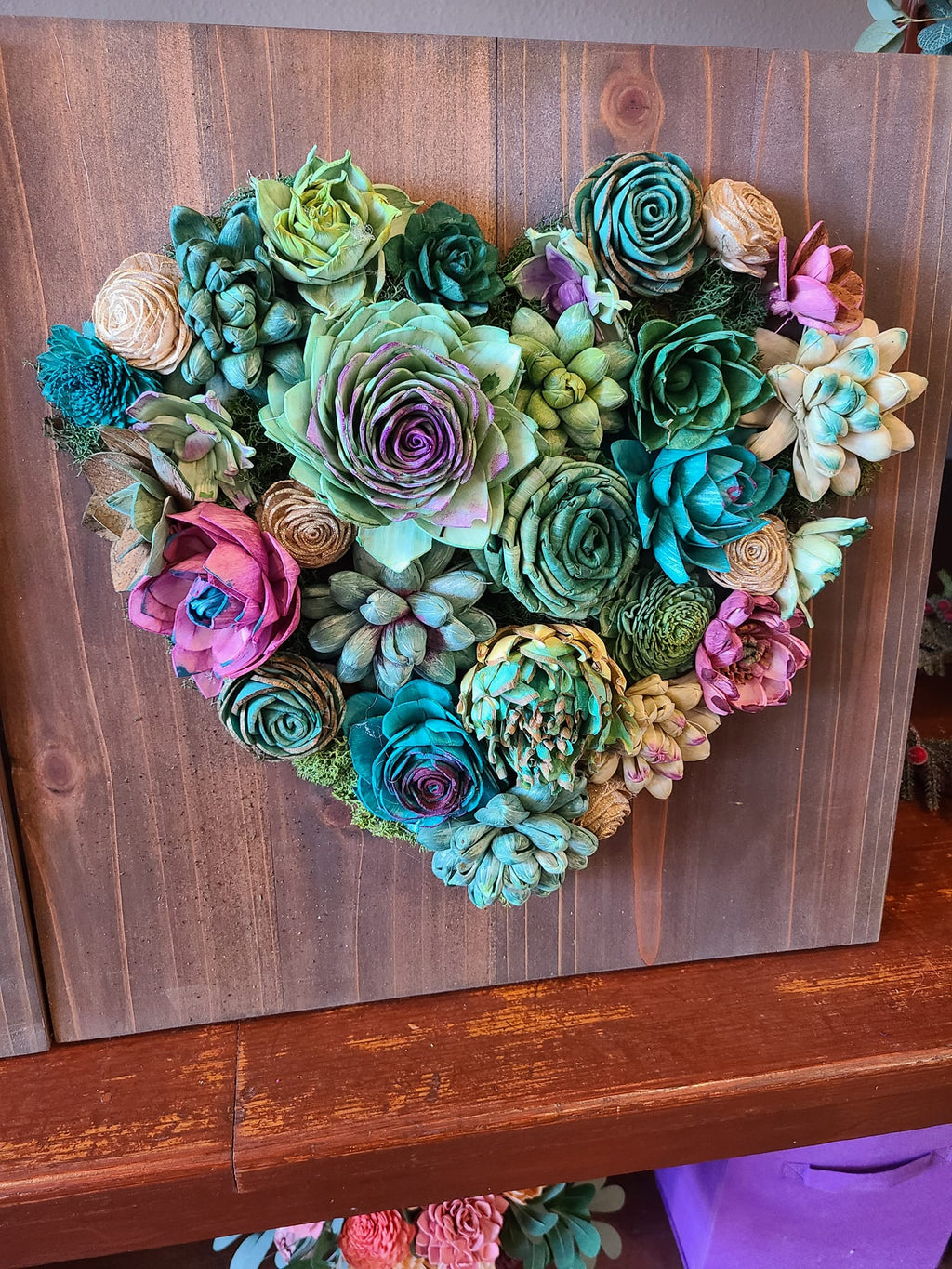 OOAK Succulent Heart Wall Decor