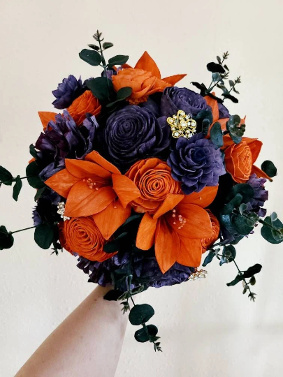 red rose and tiger lily bouquet Orange Tigerlily and Purple Rose Bouquet – My Dinosaur Dreams