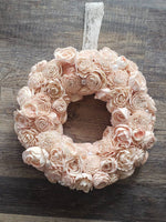 Blush Sola Wood Flower Indoor Wreath