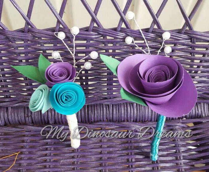 Paper Rose Boutonniere