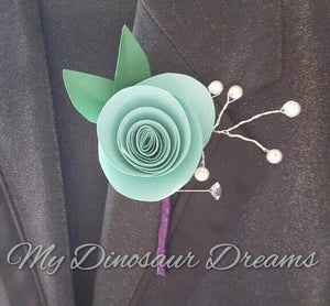 Paper Rose Boutonniere