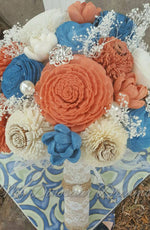 Coral and Sea Blue Bouquet