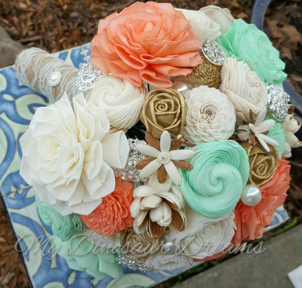 Mint and Peach Beach Bouquet