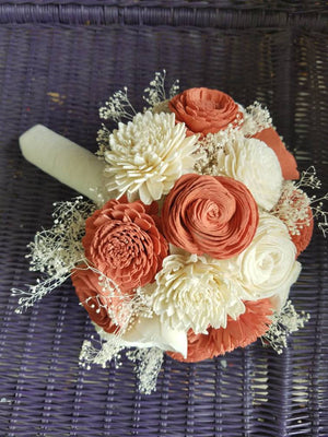 Coral and Gold Jasmine Bouquet