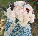 Peony and Rose Blush and Burgundy Bouquet