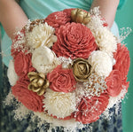 Rosy Gold Wooden Bouquet
