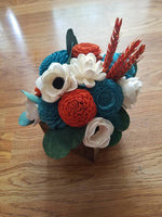 Teal and Orange Fall Centerpiece