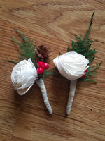 Winter Berry Rose Boutonniere