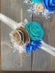 Burlap and Sola Wrist Corsage