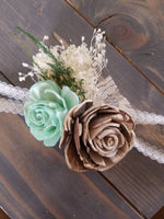 Mint Bark Wooden Corsage