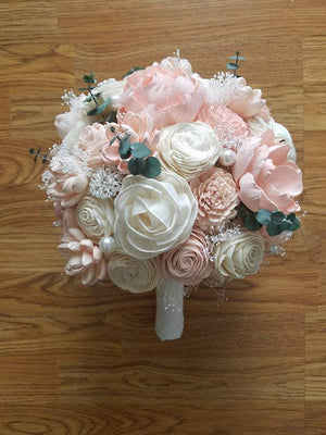 Blush and Ivory Eucalyptus Bouquet