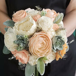Blushy Peach Succulent Bridesmaid Bouquet