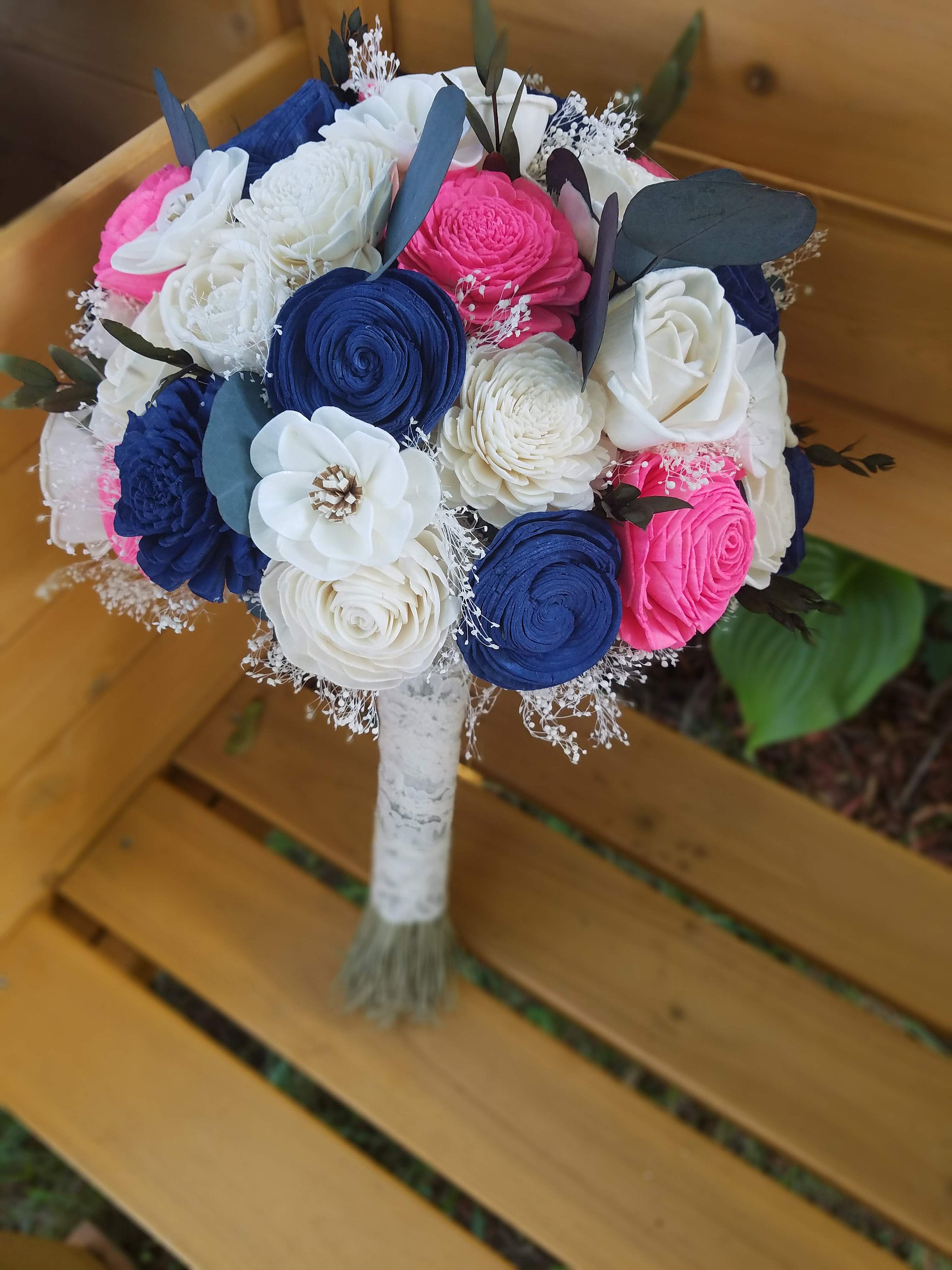 Hot Pink and Navy Anemone