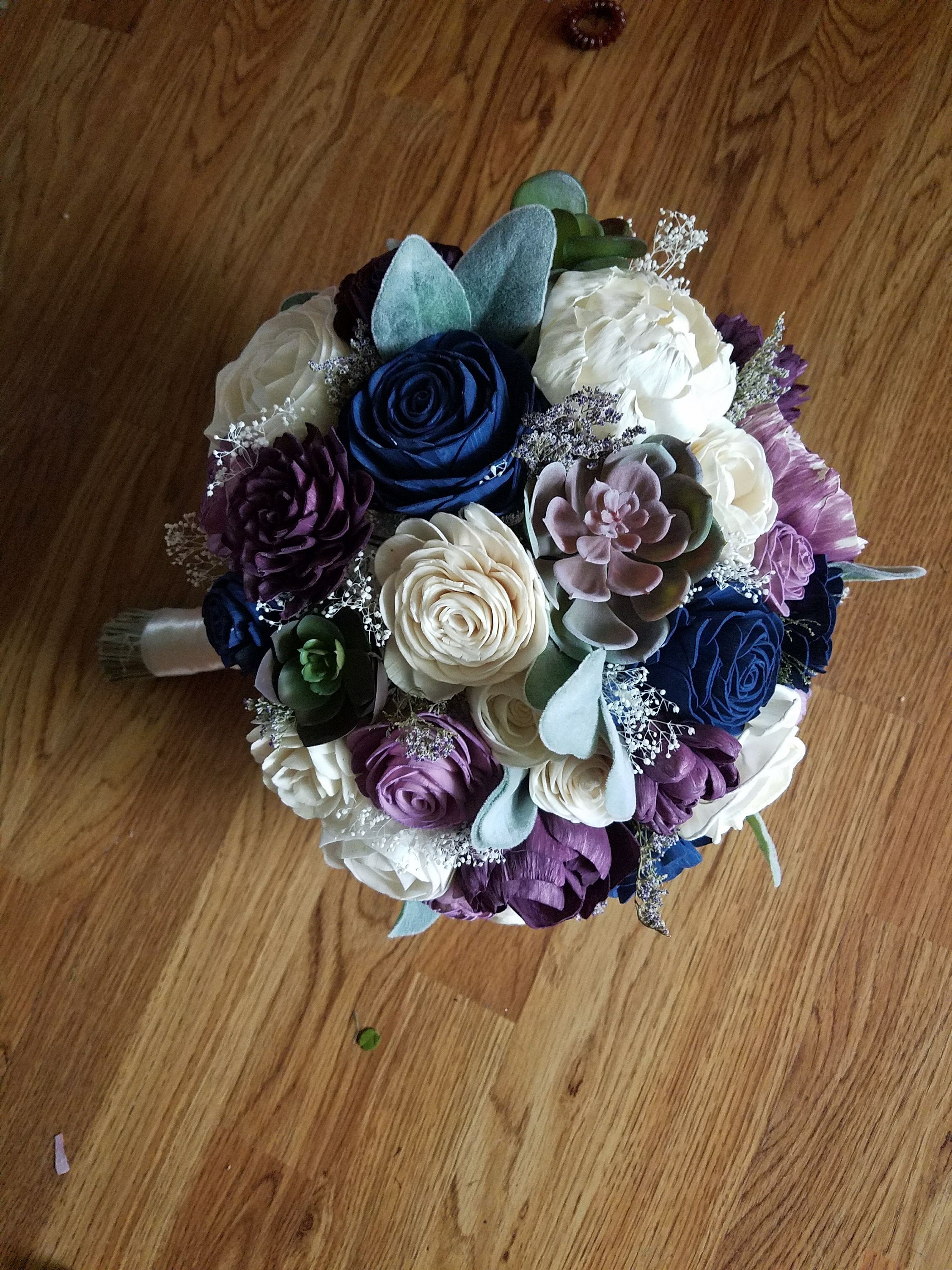 lavender and succulent bouquet Purple and Blue Succulent Bouquet 7 / Lace