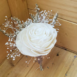 Ivory Rose Rustic Boutonniere