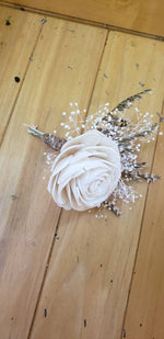 Ivory Rose Rustic Boutonniere
