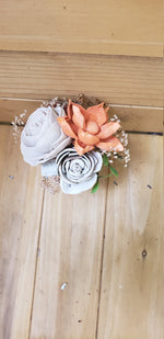 Fall Colors Wooden Boutonniere