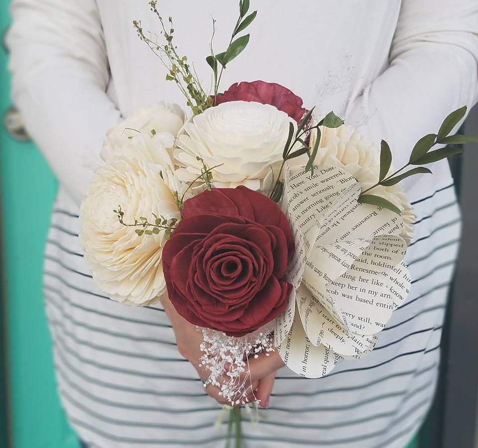Whimsical Book Flower Bouquet