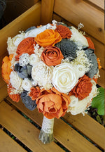 Orange and Grey Harvest Bouquet