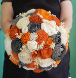 Orange and Grey Harvest Bouquet