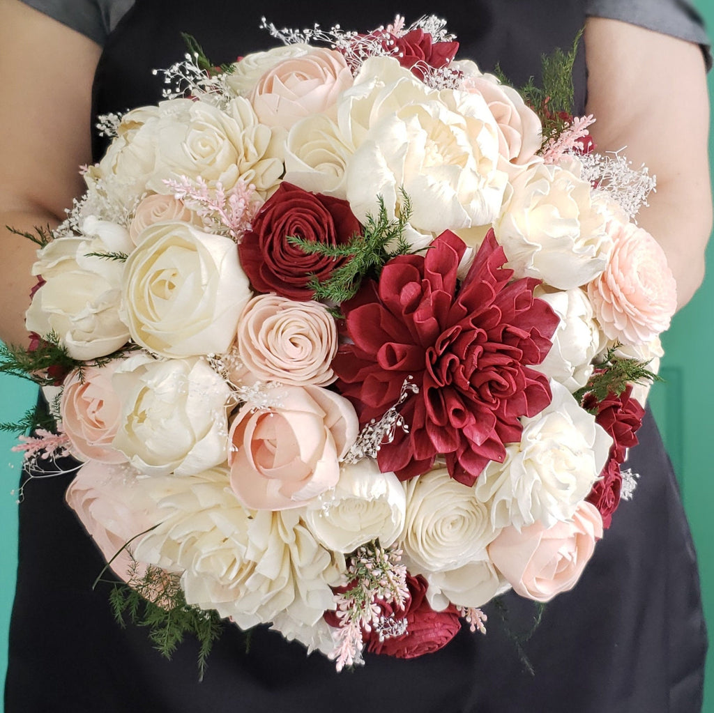 Burgundy and Blush Dahlia Bouquet