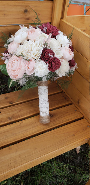 Burgundy and Blush Dahlia Bouquet