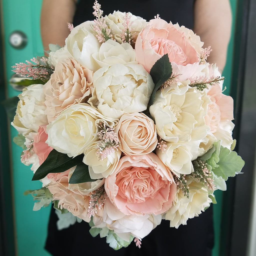 Blush and Ivory English Rose Bouquet