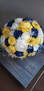 Dark Blue and Yellow Sunflower Bouquet