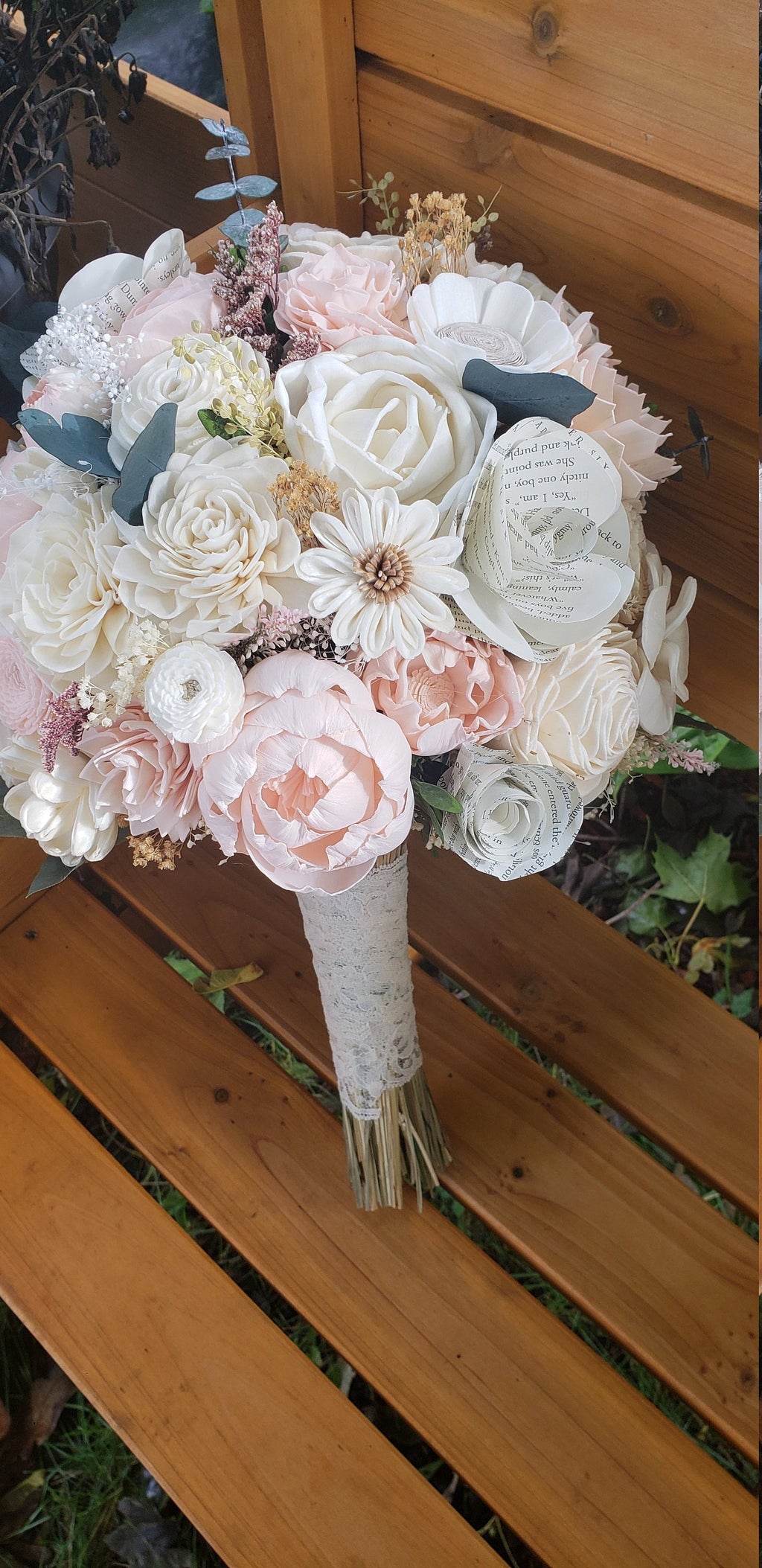 Book Flower Wildflower Sola Wood Flower Bouquet