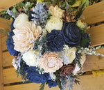 Navy Blue, Rose Gold, and Blush Wildflower Bouquet