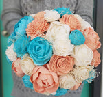Turquoise and Coral Beach Bouquet