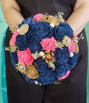 Hot Pink and Navy Blue Bouquet