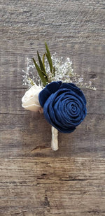 Dark Blue Rose Boutonniere
