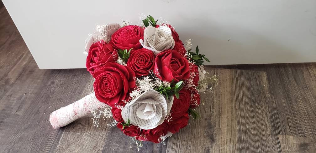 Red Rose Book Bouquet