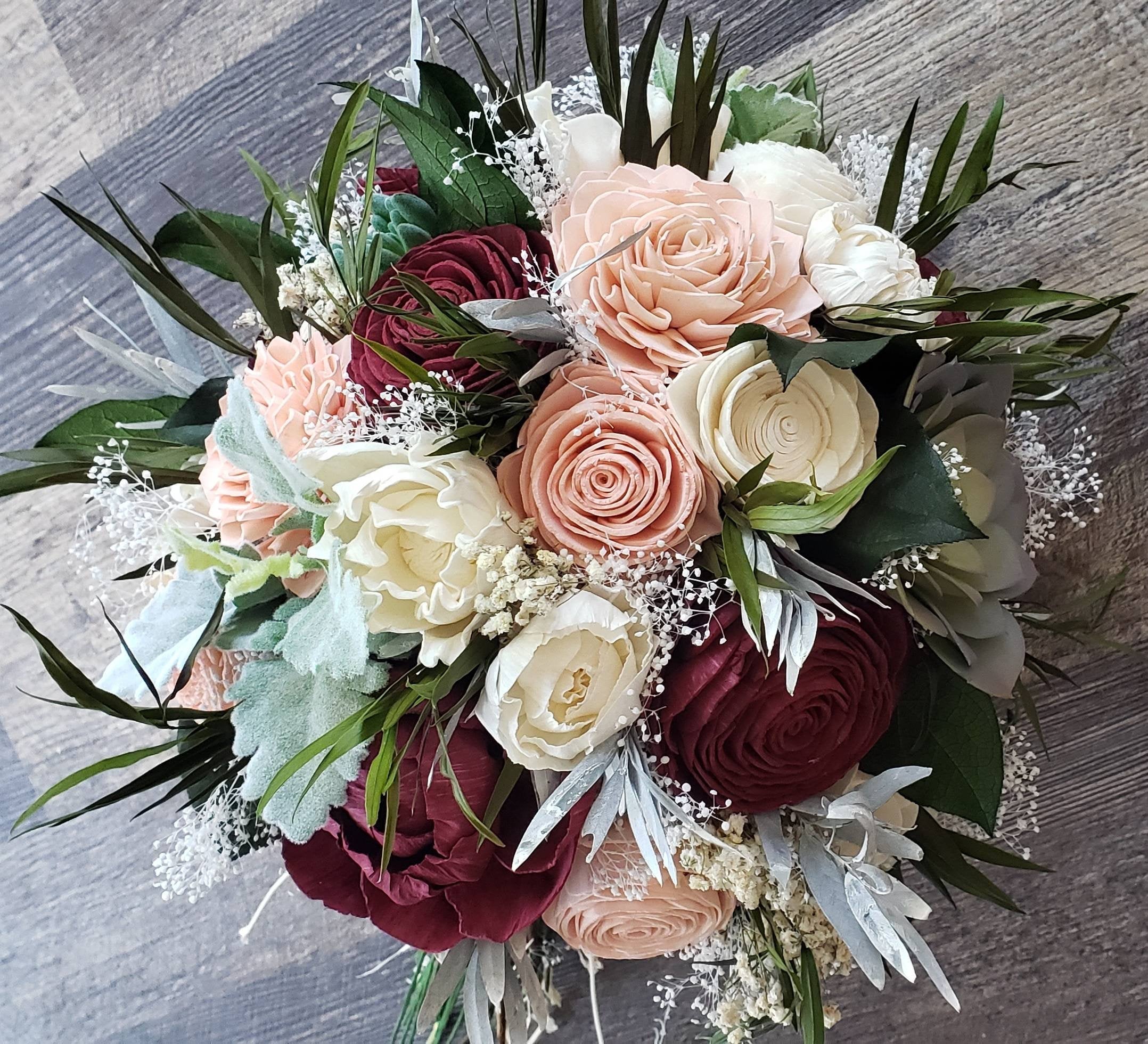 Burgundy and Blush Bohemian Bouquet