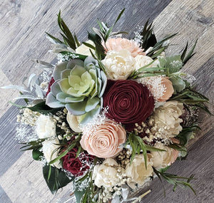 Burgundy and Blush Bohemian Bouquet