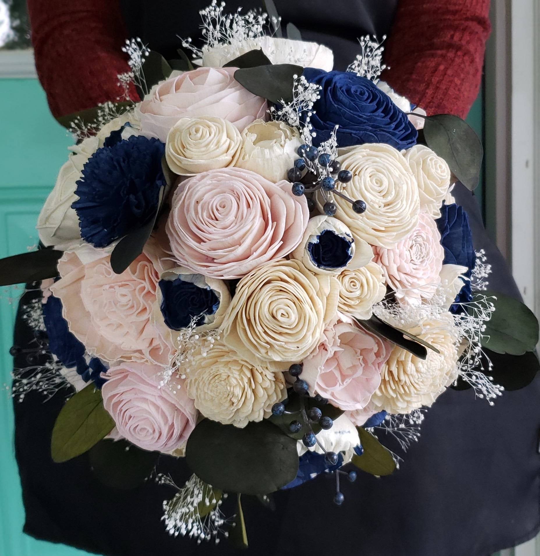 Navy and Blush Berry Bouquet