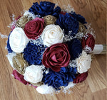 Burgundy, Navy, and Gold Bouquet