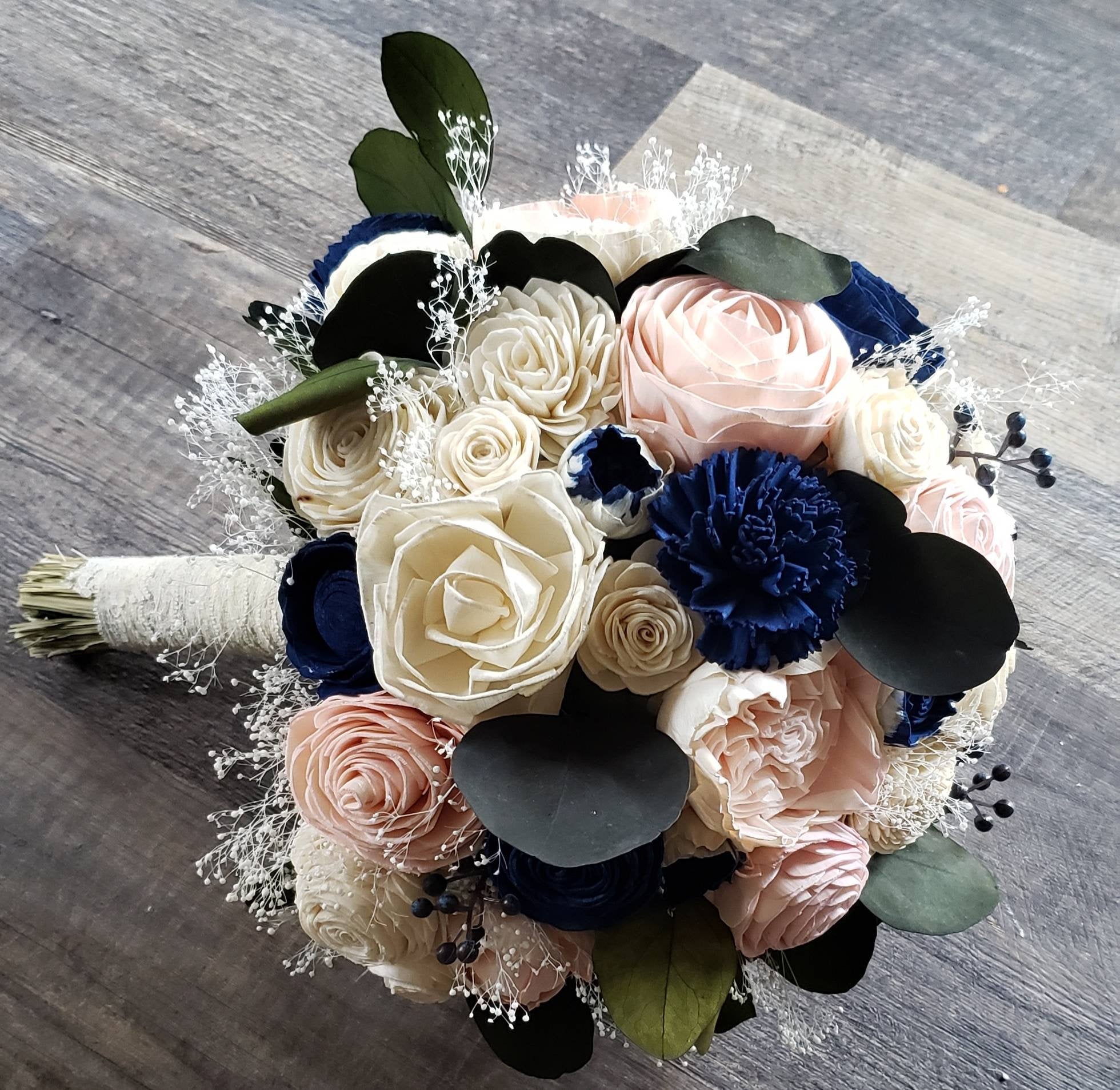 Navy and Blush Berry Bouquet