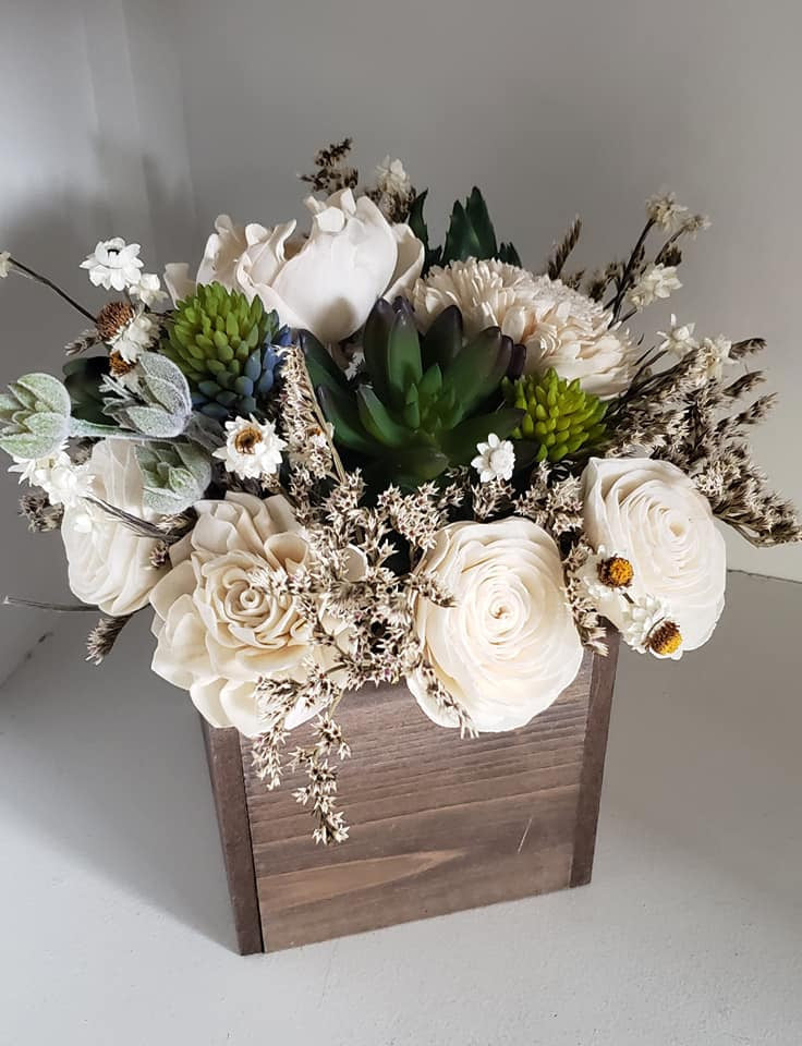 succulent flower centerpieces Succulent Planter Centerpiece 4x12 Inch Rectangle