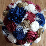 Burgundy, Navy, and Gold Bouquet