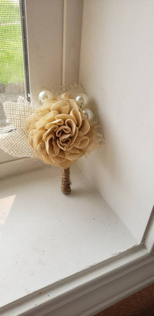 Champagne Dahlia Boutonniere