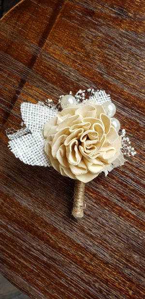 Champagne Dahlia Boutonniere