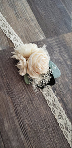 Classic Ivory Wooden Corsage