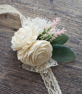 Ivory with Blush Accent Corsage