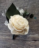 Ivory and Eucalyptus Boutonniere